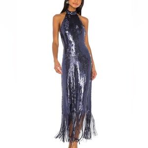 House of Harlow Adina Dress in Navy Sequin